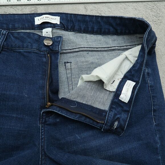 Lane Bryant Jeans Women's Size 18 Blue Mid-Rise Skinny 27" Inseam Distressed - Picture 3 of 16